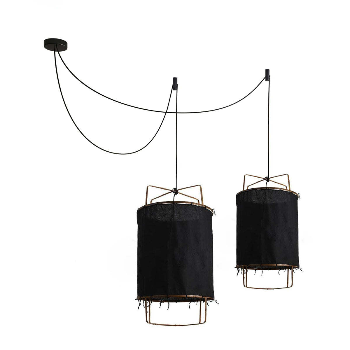 Pendant Light with Natural Fiber Shade-Lighting > Pendant Lights-casanuva-casanuva