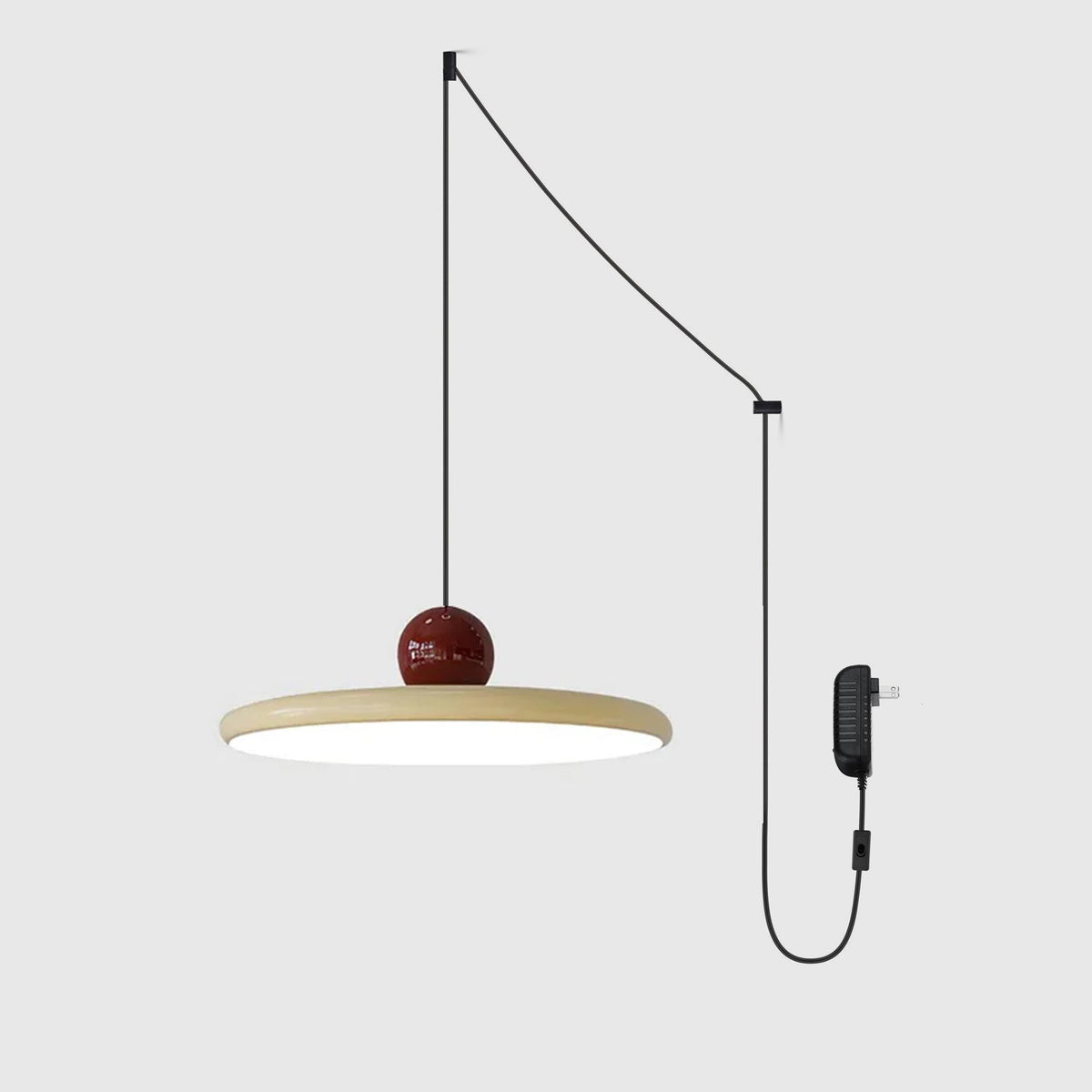 Pendant Swag Light with Adjustable Cord-Lighting > Pendant Lights-casanuva-30cm X 12cm (2 hooks-Red & Beige / Warm Light-US Plug-casanuva