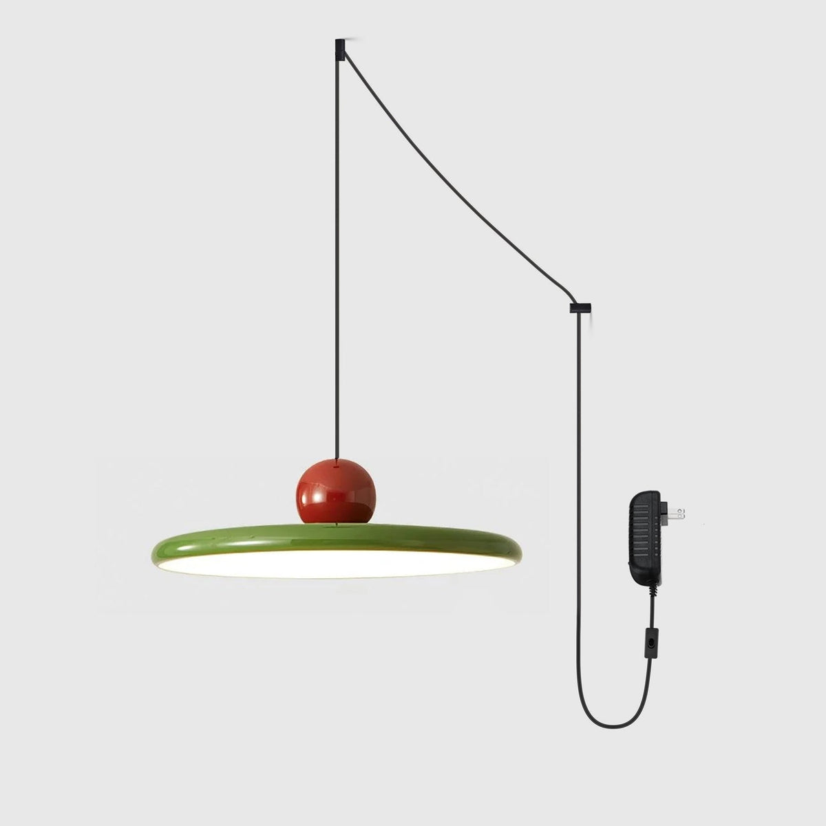 Pendant Swag Light with Adjustable Cord-Lighting > Pendant Lights-casanuva-30cm X 12cm (2 hooks-Red & Green / Warm Light-US Plug-casanuva