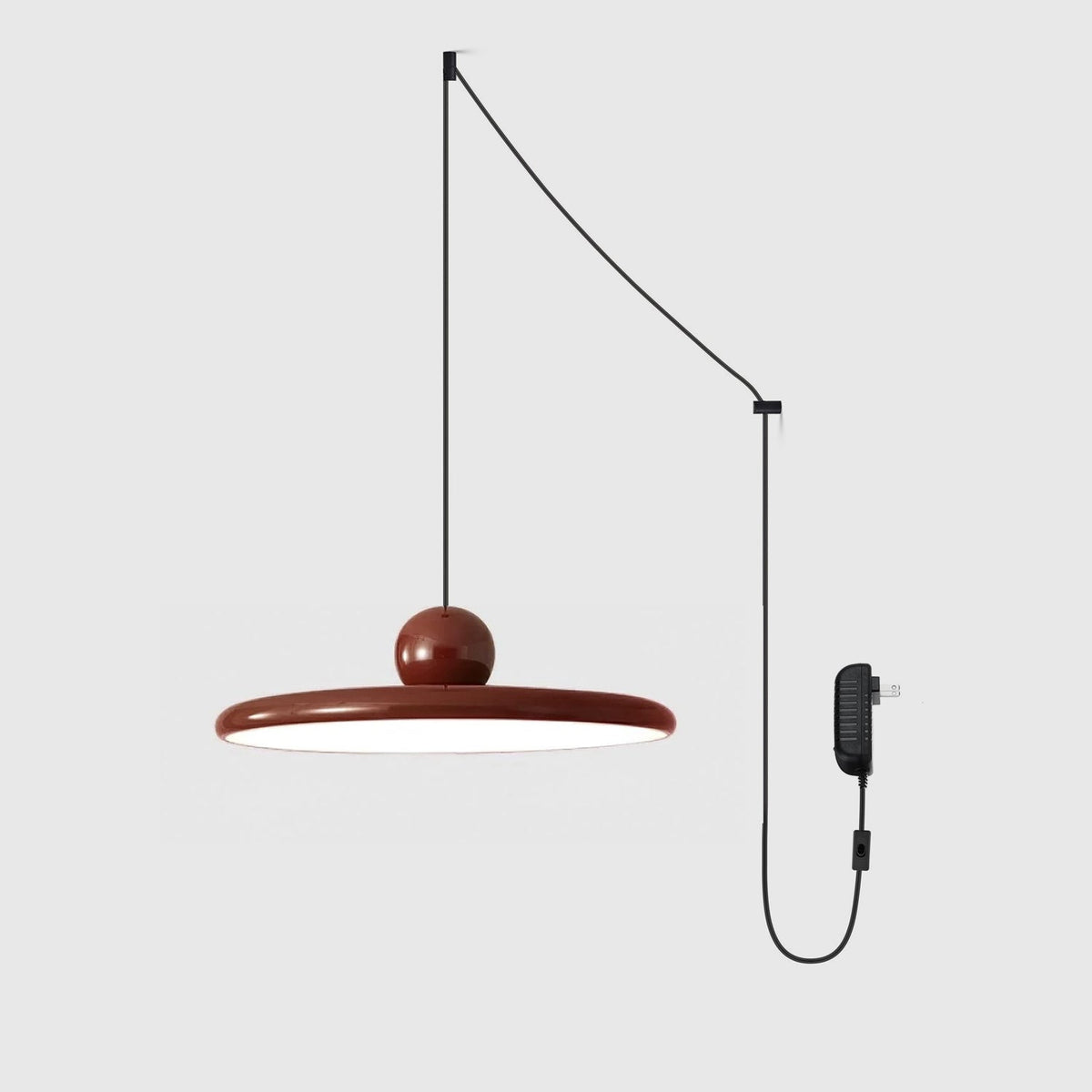 Pendant Swag Light with Adjustable Cord-Lighting > Pendant Lights-casanuva-30cm X 12cm (2 hooks-Red & Red / Warm Light-US Plug-casanuva