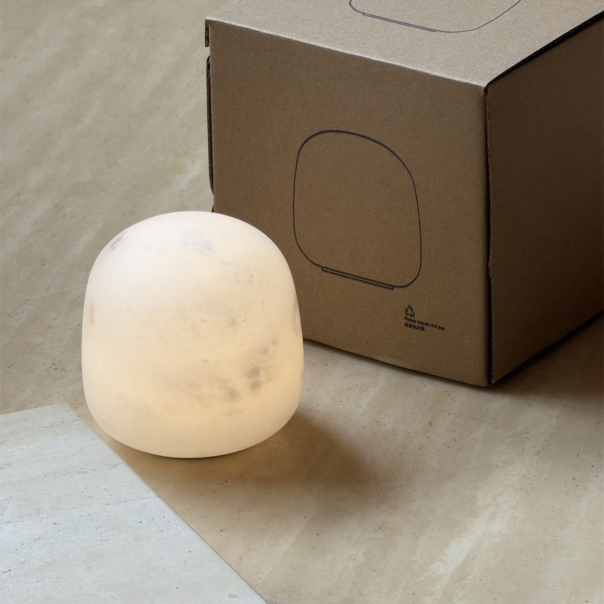 Petite Alabaster Portable Lamp with Built-in Battery-Lighting > Table Lamps-casanuva-casanuva
