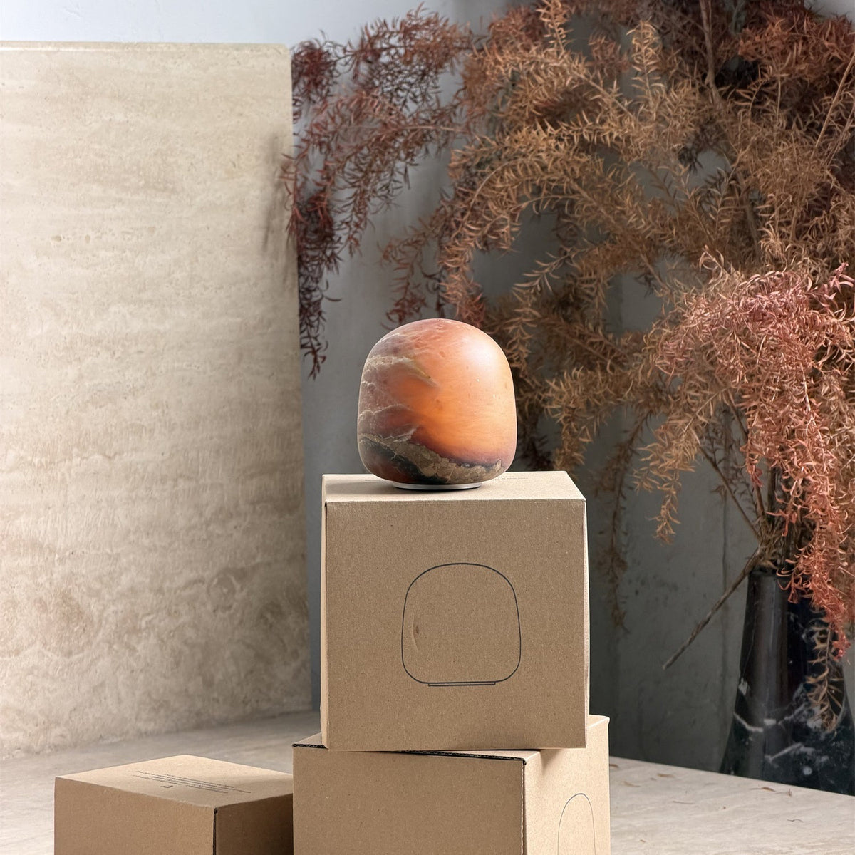 Petite Alabaster Portable Lamp with Built-in Battery-Lighting > Table Lamps-casanuva-casanuva