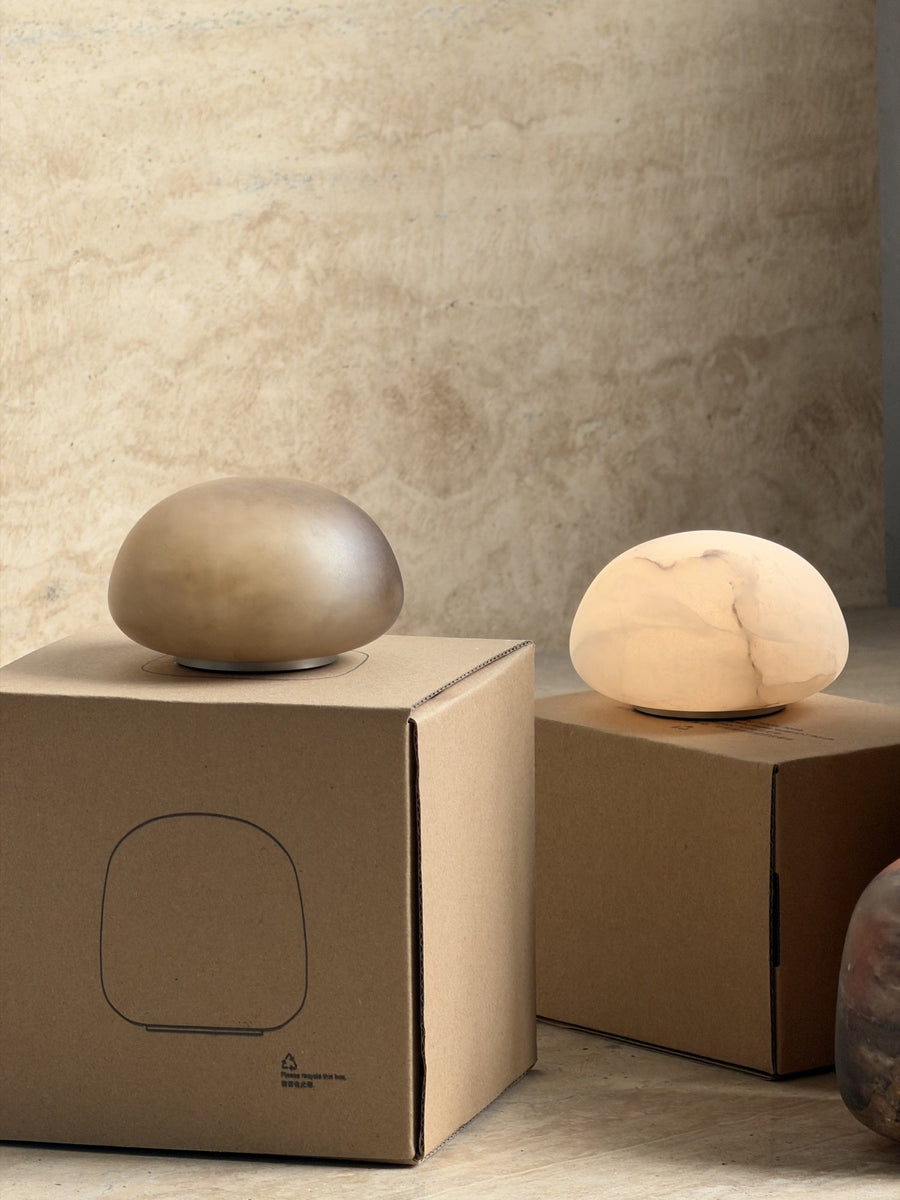 Petite Alabaster Portable Lamp with Built-in Battery-Lighting > Table Lamps-casanuva-casanuva