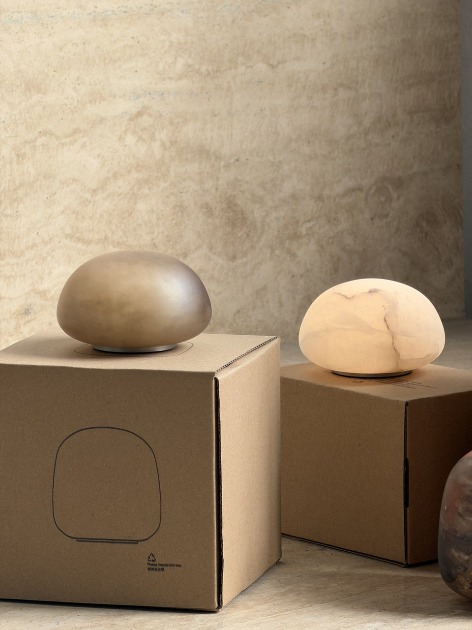 Petite Alabaster Portable Lamp with Built-in Battery-Lighting > Table Lamps-casanuva-casanuva