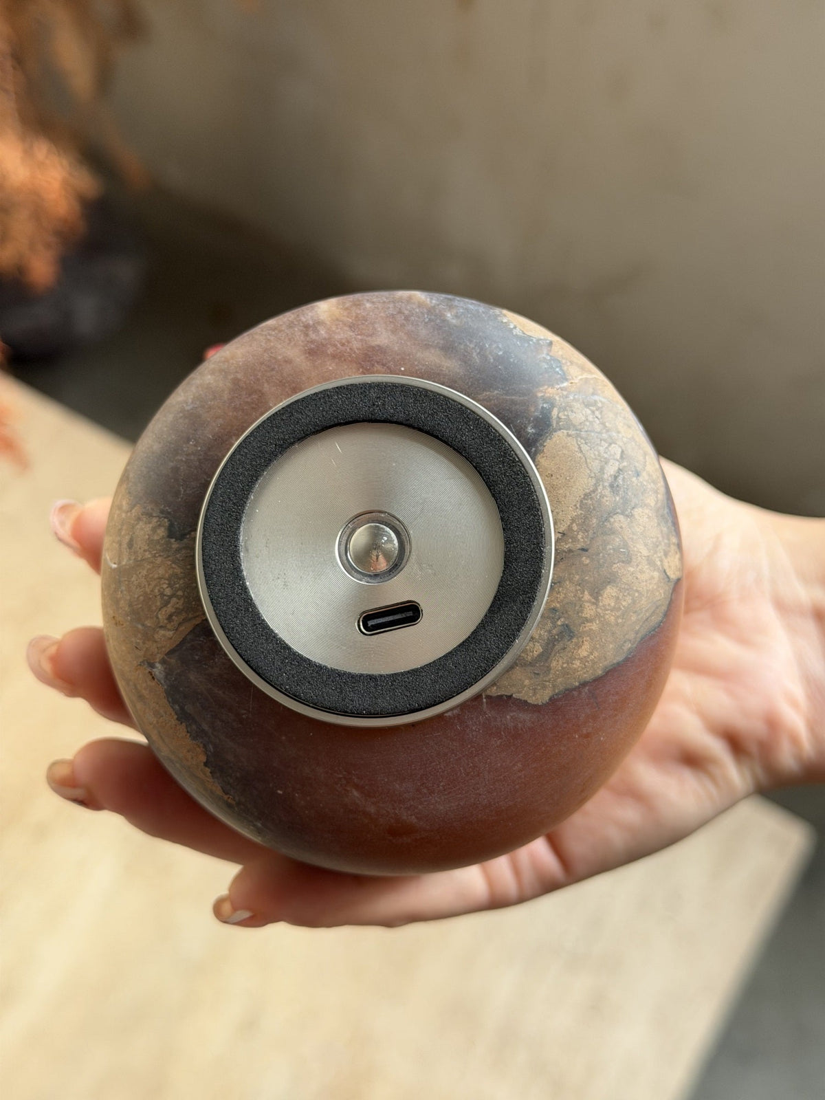 Petite Alabaster Portable Lamp with Built-in Battery-Lighting > Table Lamps-casanuva-casanuva