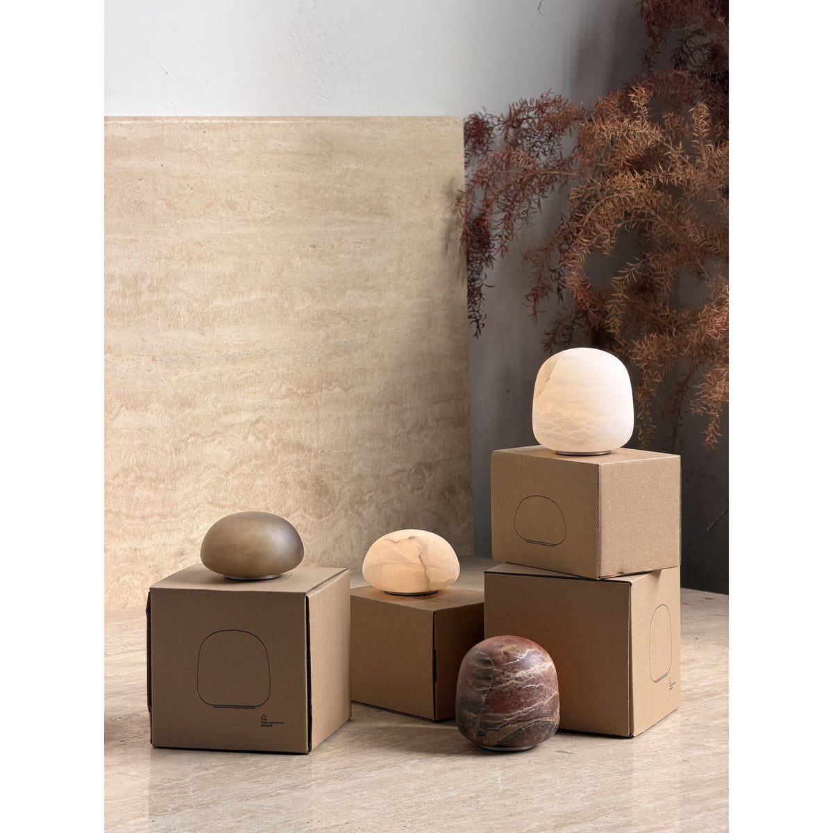 Petite Alabaster Portable Lamp with Built-in Battery-Lighting > Table Lamps-casanuva-casanuva