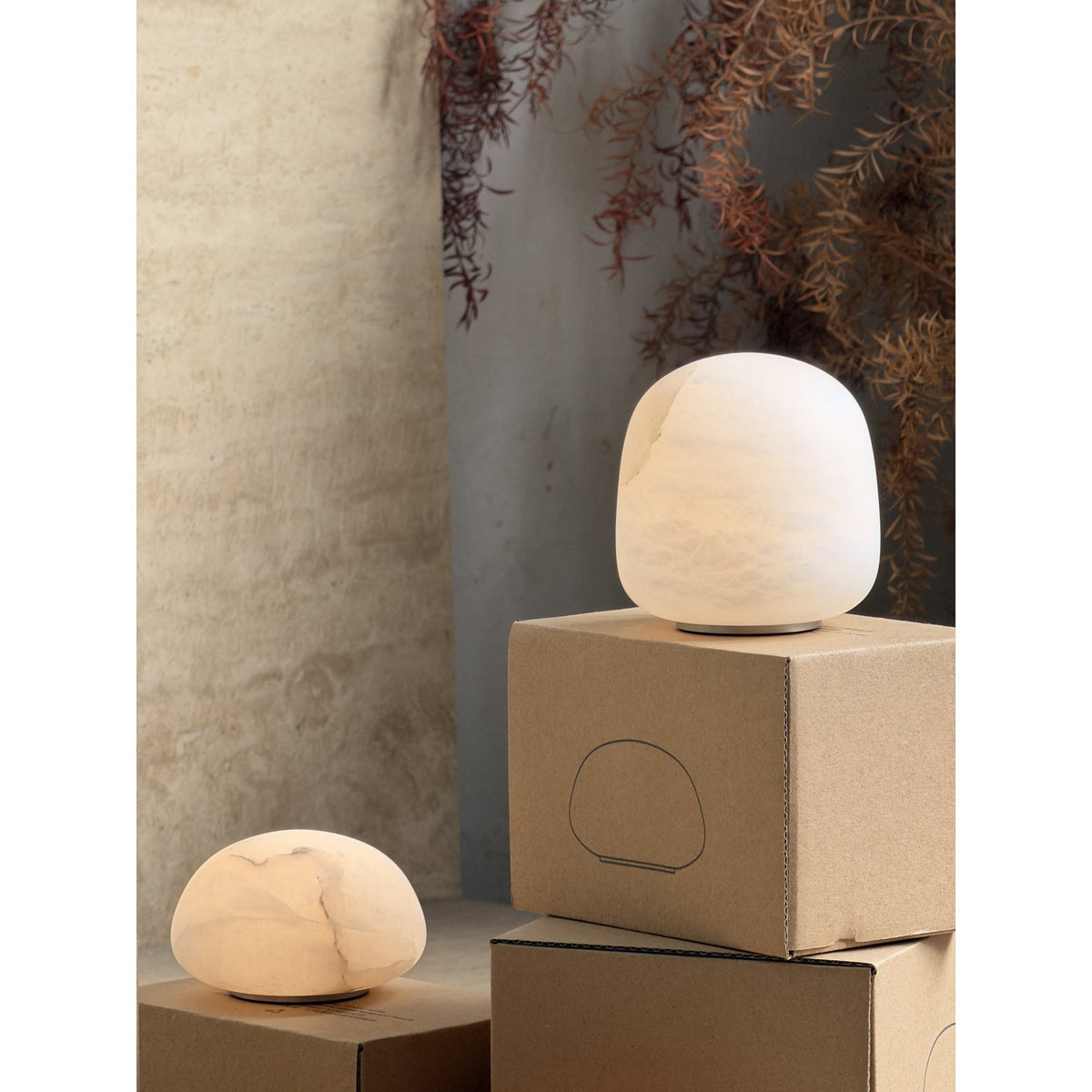 Petite Alabaster Portable Lamp with Built-in Battery-Lighting > Table Lamps-casanuva-casanuva