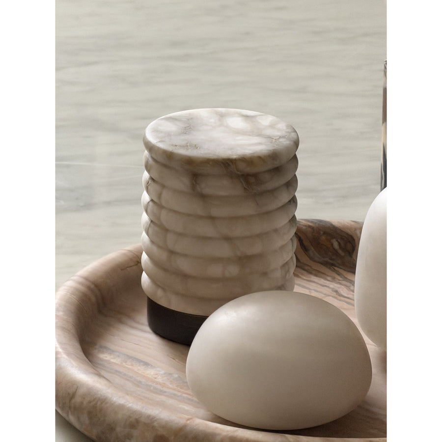 Petite Alabaster Portable Lamp with Built-in Battery-Lighting > Table Lamps-casanuva-casanuva