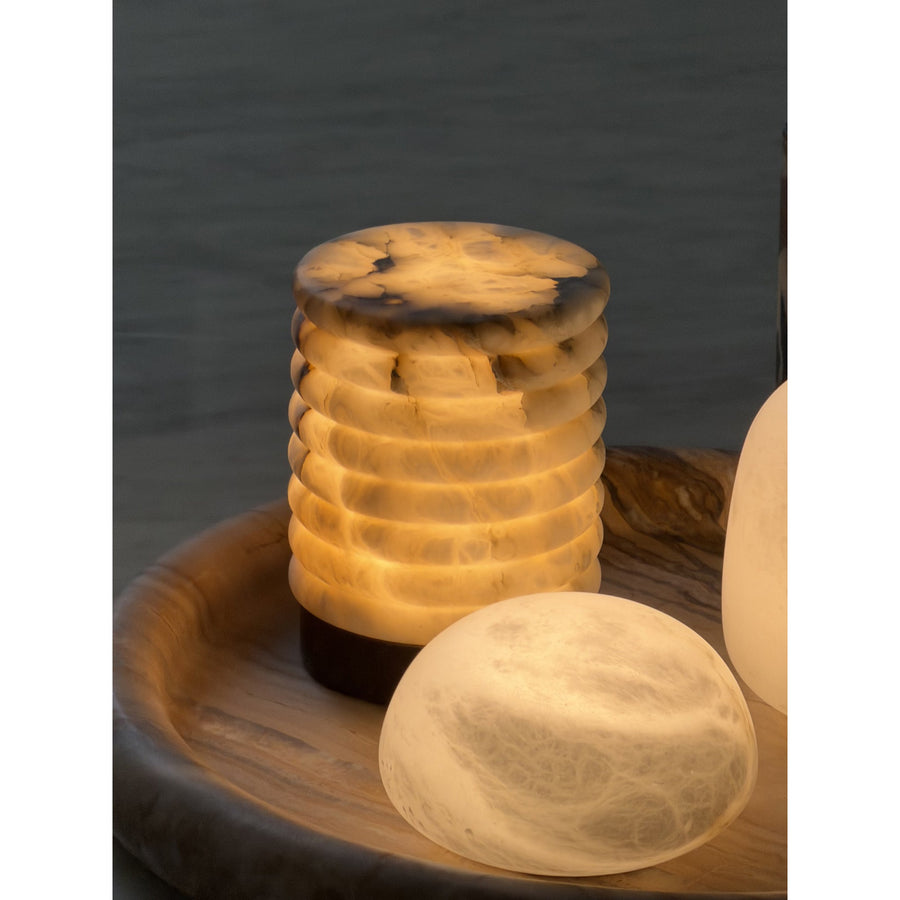Petite Alabaster Portable Lamp with Built-in Battery-Lighting > Table Lamps-casanuva-casanuva