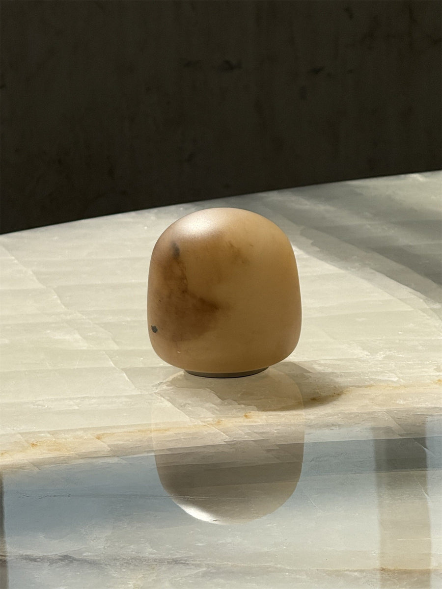 Petite Alabaster Portable Lamp with Built-in Battery-Lighting > Table Lamps-casanuva-casanuva