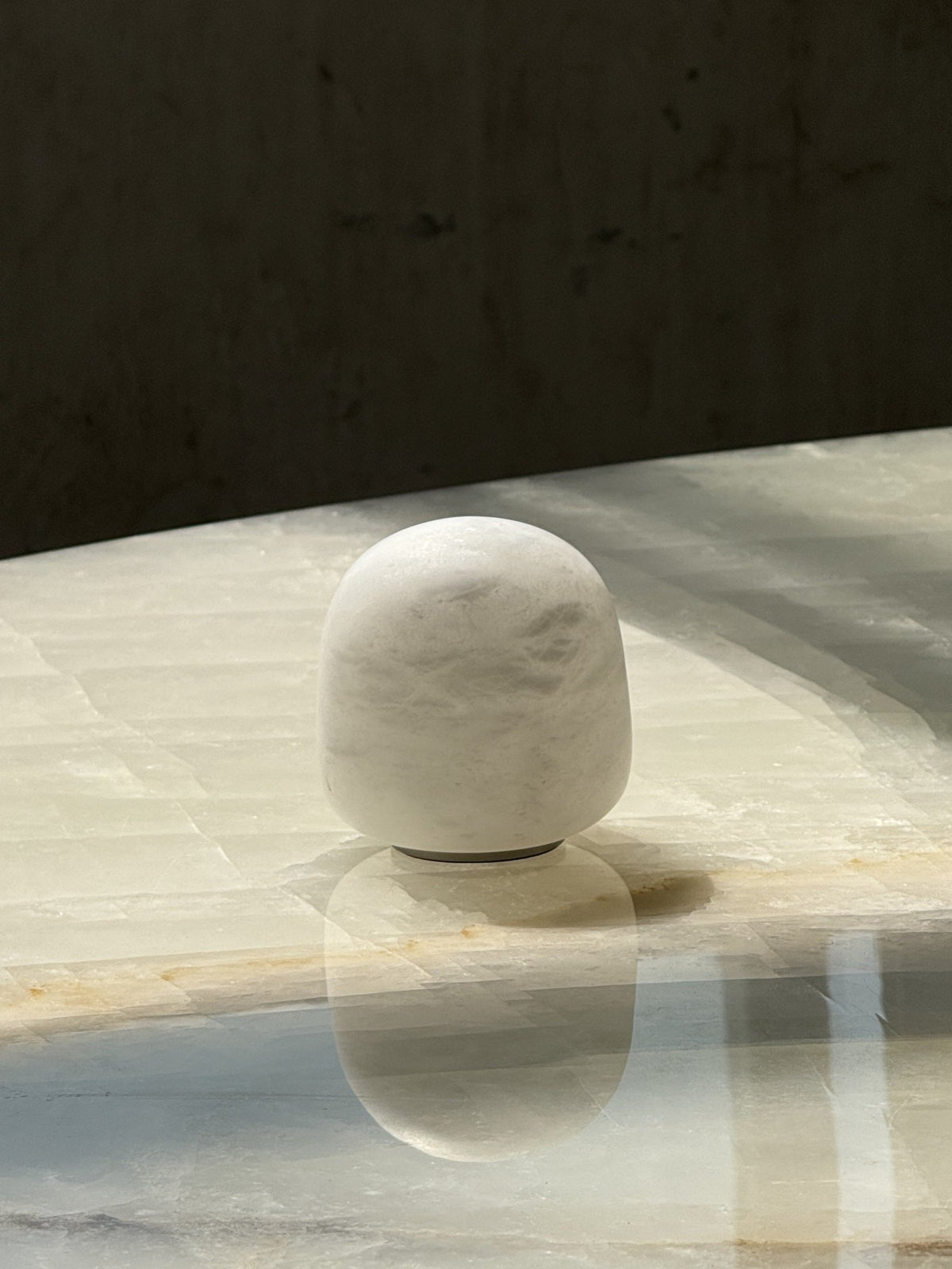 Petite Alabaster Portable Lamp with Built-in Battery-Lighting > Table Lamps-casanuva-casanuva