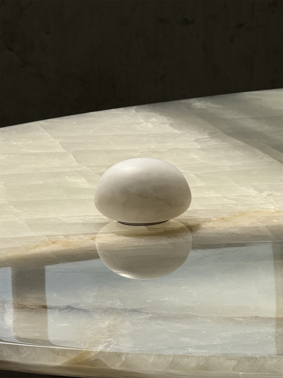 Petite Alabaster Portable Lamp with Built-in Battery-Lighting > Table Lamps-casanuva-casanuva