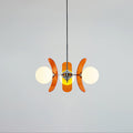 Phosphorescent Crystal Chandelier-Lighting > Chandeliers & Pendant Lights-casanuva-3 Heads 60cmx40cm-Orange & Chrome-casanuva