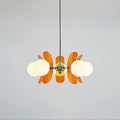 Phosphorescent Crystal Chandelier-Lighting > Chandeliers & Pendant Lights-casanuva-5 Heads 60cmx40cm-Orange & Chrome-casanuva