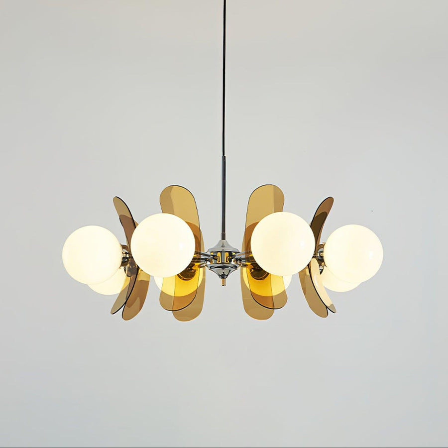 Phosphorescent Crystal Chandelier-Lighting > Chandeliers & Pendant Lights-casanuva-8 Heads 82cmx40cm-Brown & Chrome-casanuva