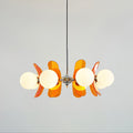 Phosphorescent Crystal Chandelier-Lighting > Chandeliers & Pendant Lights-casanuva-8 Heads 82cmx40cm-Orange & Chrome-casanuva