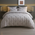 Pinch Pleat Duvet Cover Set Amore Luxury-Bedding & Bath > Bedding Sets-casanuva-Slate Gray-Full-casanuva