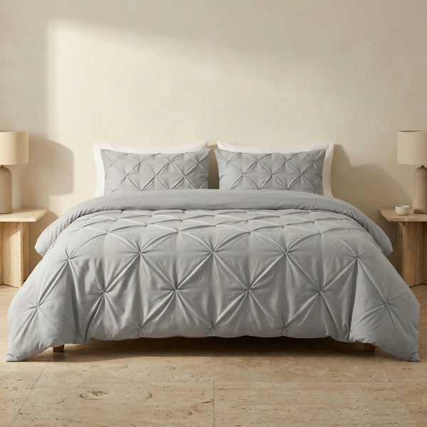 Pinch Pleat Duvet Cover Set Amore Luxury-Bedding & Bath > Bedding Sets-casanuva-casanuva