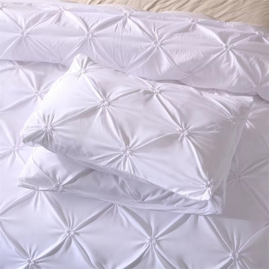 Pintuck Duvet Cover Set 3 Pieces-Bedding & Bath > Bedding Sets-casanuva-casanuva