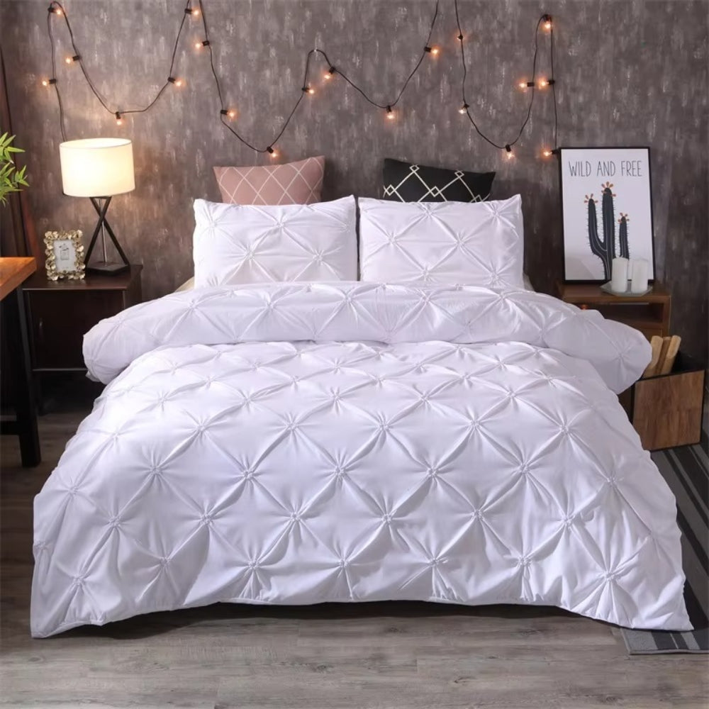 Pintuck Duvet Cover Set 3 Pieces-Bedding & Bath > Bedding Sets-casanuva-casanuva