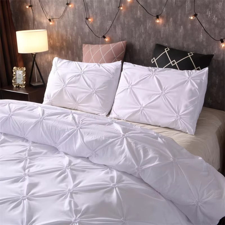 Pintuck Duvet Cover Set 3 Pieces-Bedding & Bath > Bedding Sets-casanuva-casanuva