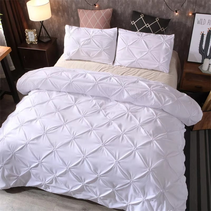 Pintuck Duvet Cover Set 3 Pieces-Bedding & Bath > Bedding Sets-casanuva-Ivory Luxe-Twin-casanuva