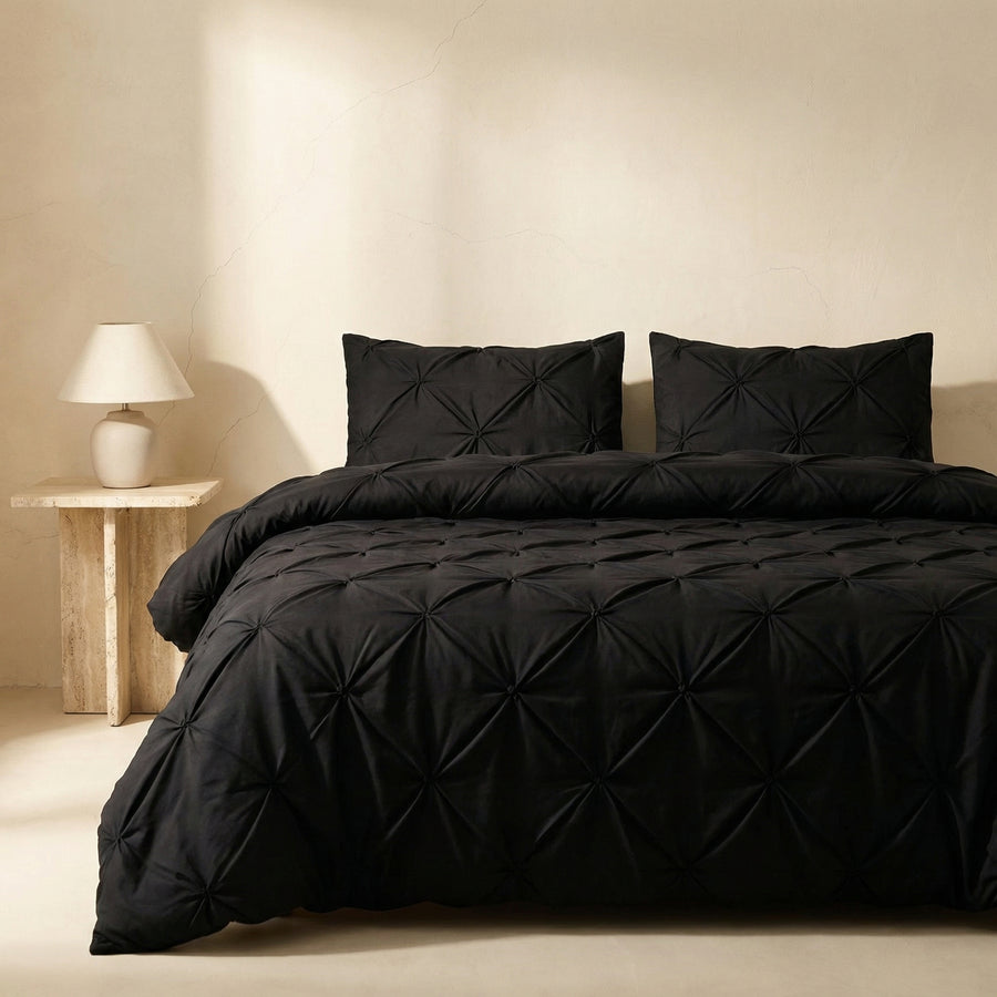 Pintuck Duvet Cover Set 3 Pieces-Bedding & Bath > Bedding Sets-casanuva-casanuva