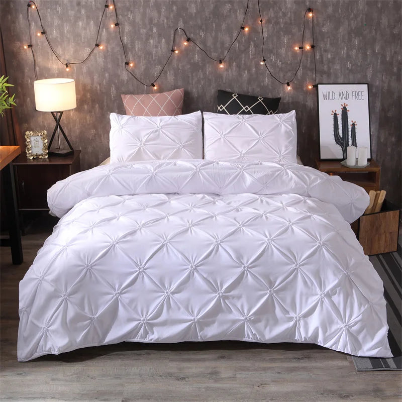Pintuck Duvet Cover Set with Diamond Pattern-Bedding & Bath > Bedding Sets-casanuva-casanuva
