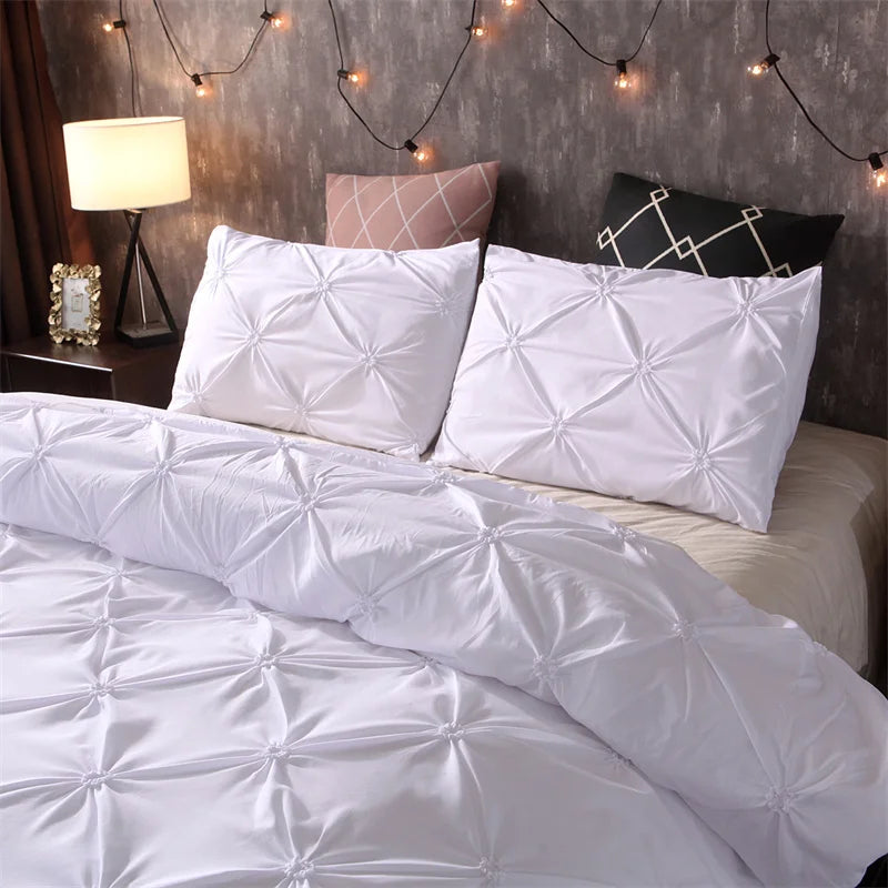 Pintuck Duvet Cover Set with Diamond Pattern-Bedding & Bath > Bedding Sets-casanuva-casanuva