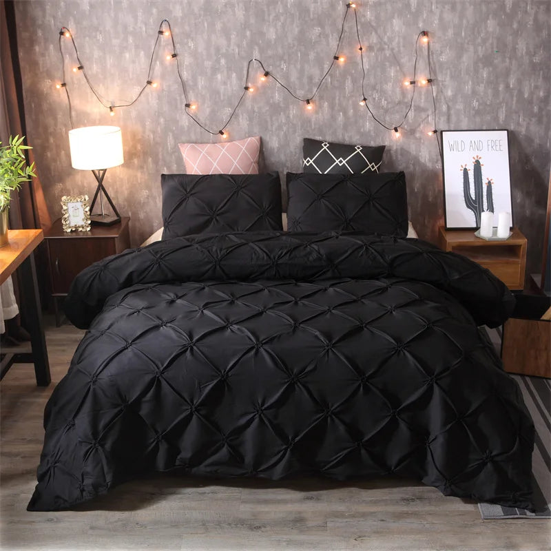 Pintuck Duvet Cover Set with Diamond Pattern-Bedding & Bath > Bedding Sets-casanuva-casanuva