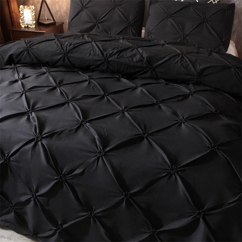 Pintuck Duvet Cover Set with Diamond Pattern-Bedding & Bath > Bedding Sets-casanuva-casanuva