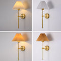 Pleated Fabric Shade Wall Sconce Lamp with Straight Arm 1-Light-Lighting > Wall Lights-casanuva-casanuva