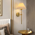 Pleated Fabric Shade Wall Sconce Lamp with Straight Arm 1-Light-Lighting > Wall Lights-casanuva-casanuva
