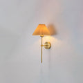 Pleated Fabric Shade Wall Sconce Lamp with Straight Arm 1-Light-Lighting > Wall Lights-casanuva-Apricot-110V-120V-casanuva