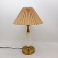Pleated Shade Column Base Table Lamp 1-Light Retro Design-Lighting > Table Lamps-casanuva-110V-120V-Khaki Pleated + White-casanuva