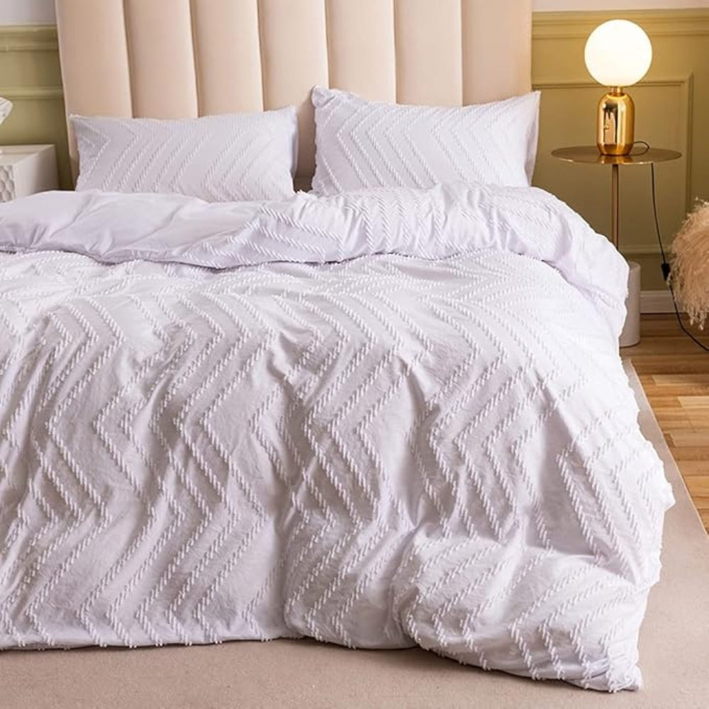 Plush Chevron Quilt Cover Set 3 Pieces-Bedding & Bath > Bedding Sets-casanuva-casanuva