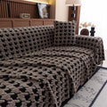 Plush Houndstooth Sofa Cover-Covers & Textiles > Sofa Covers-casanuva-casanuva