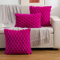 Plush Marshmallow Cushion Cover Soft Decorative Pillowcase-Covers & Textiles > Cushion Covers-casanuva-Deep Pink-18"x18"-casanuva