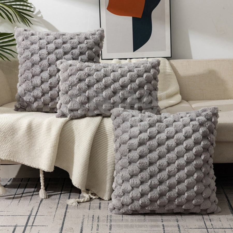 Plush Marshmallow Cushion Cover Soft Decorative Pillowcase-Covers & Textiles > Cushion Covers-casanuva-Gray-18"x18"-casanuva