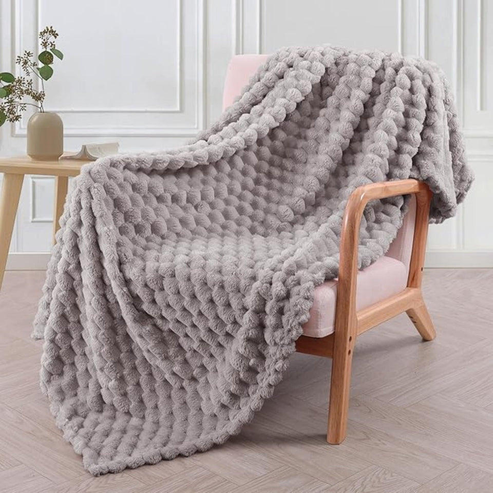 Plush Marshmallow Throw Blanket-Bedding & Bath > Blankets-casanuva-Gray-40"x59"-casanuva