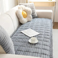 Plush Sofa Cover with Pleated Edges-Covers & Textiles > Sofa Covers-casanuva-Cloud Texture-27.5"x59"-casanuva