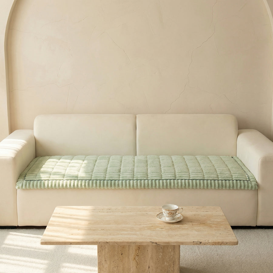 Plush Sofa Cover with Pleated Edges-Covers & Textiles > Sofa Covers-casanuva-casanuva
