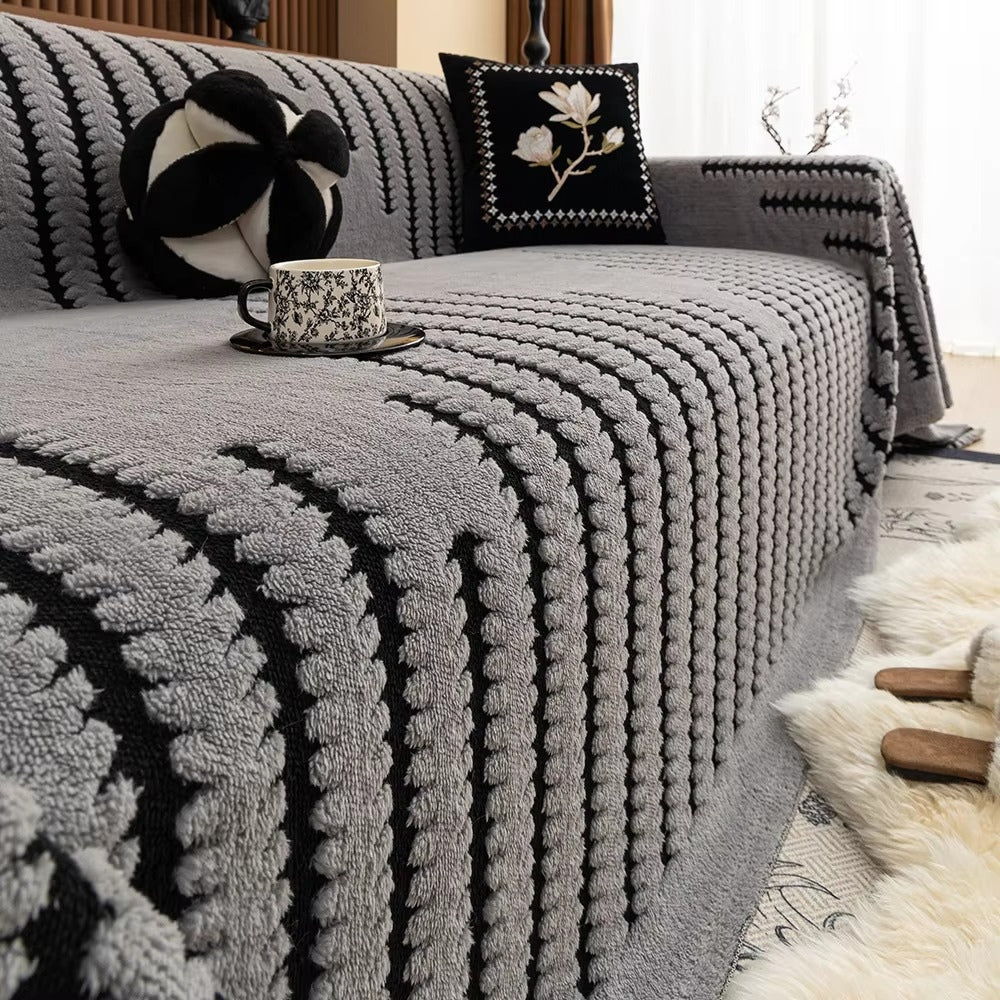 Plush Tufted Sofa Cover-Covers & Textiles > Sofa Covers-casanuva-Ash Twilight-71"x51"-casanuva