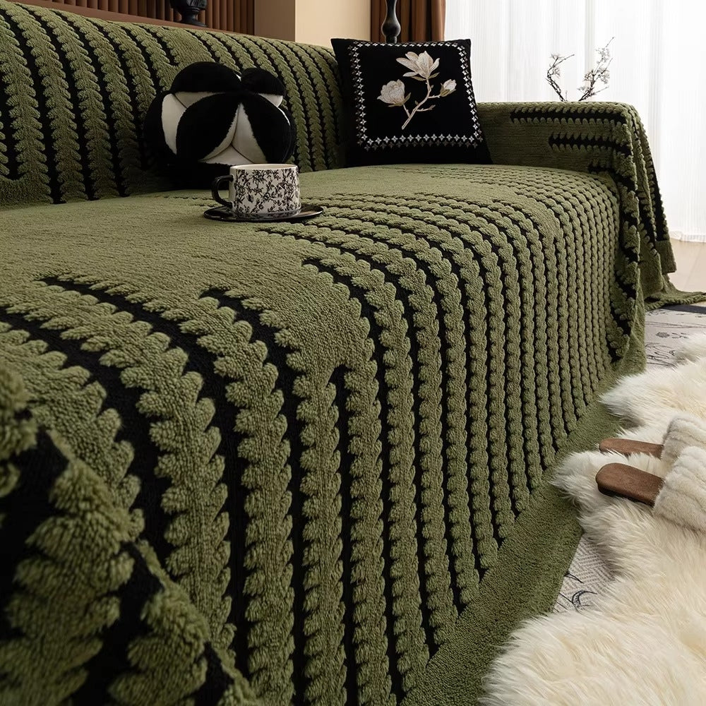 Plush Tufted Sofa Cover-Covers & Textiles > Sofa Covers-casanuva-Moss Depth-71"x51"-casanuva
