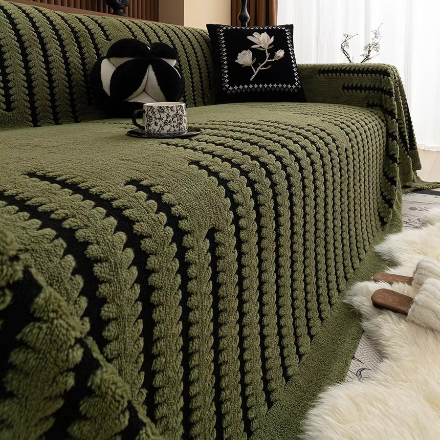 Plush Tufted Sofa Cover-Covers & Textiles > Sofa Covers-casanuva-Moss Depth-71"x51"-casanuva