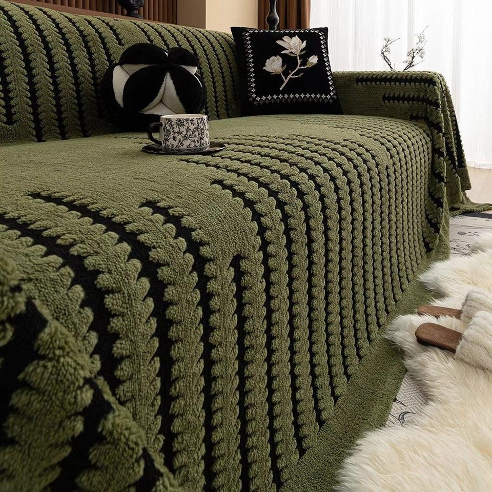 Plush Tufted Sofa Cover-Covers & Textiles > Sofa Covers-casanuva-Moss Depth-71"x51"-casanuva
