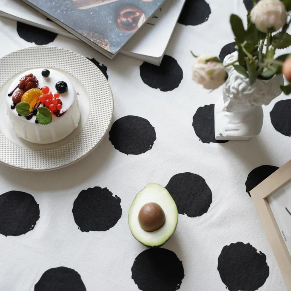 Polka Dot Tassel Tablecloth-Covers & Textiles > Table Cloths-casanuva-casanuva