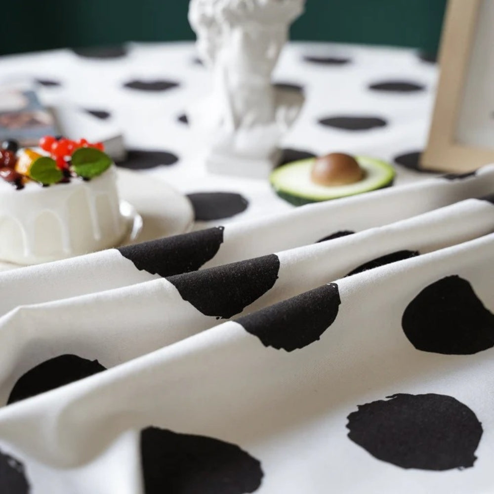 Polka Dot Tassel Tablecloth-Covers & Textiles > Table Cloths-casanuva-casanuva