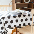 Polka Dot Tassel Tablecloth-Covers & Textiles > Table Cloths-casanuva-casanuva