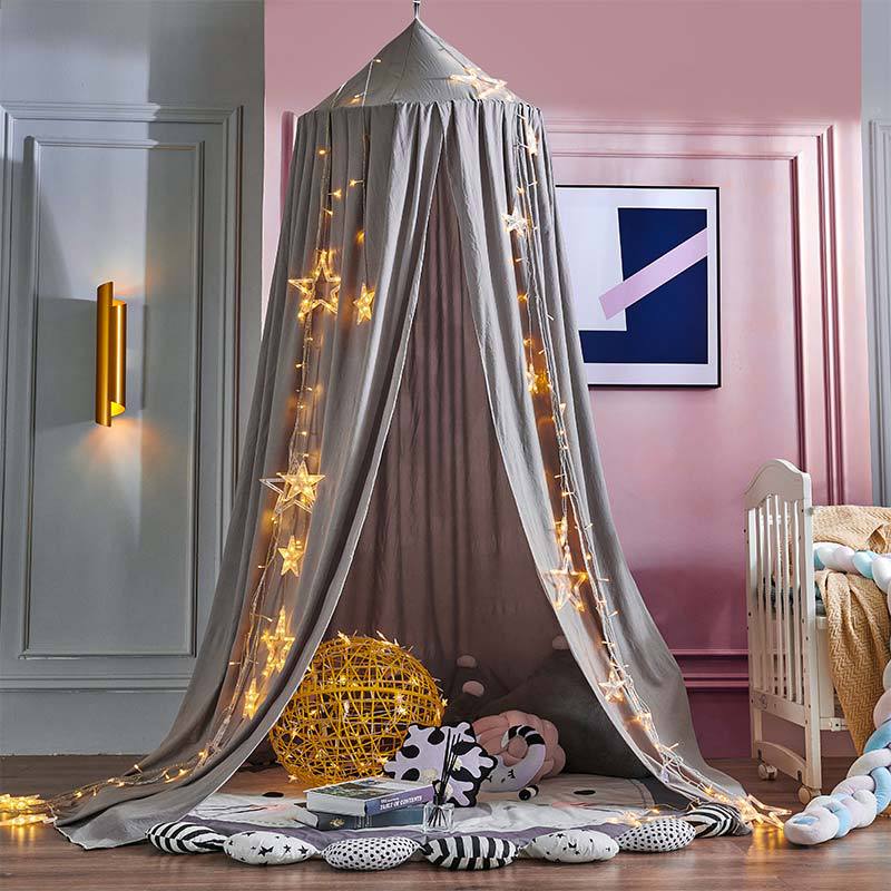 Polyester Canopy for Children's Room-Bedding & Bath > Bedding Sets-casanuva-Gray-casanuva